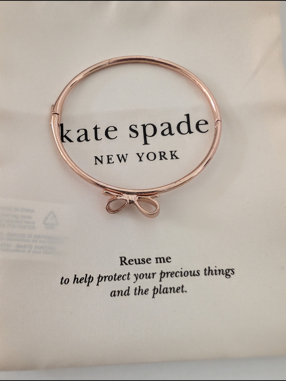 kate spade Rose Gold Bow Hinged Bangle Bracelet